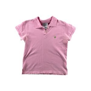 Lilly Pulitzer Pink Polo Shirt PL Palm Tree Logo Stretch Cotton Preppy Top